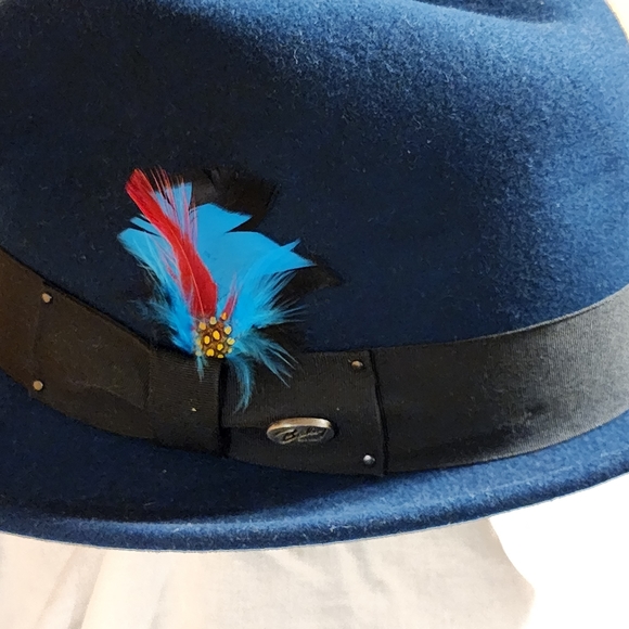 Mens Vintage Blue Hat. TINO. Detroit Henry the Hatter preowned Xl with hat box - Picture 6 of 6